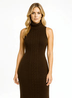 Vestido Mousse Trançado Longo