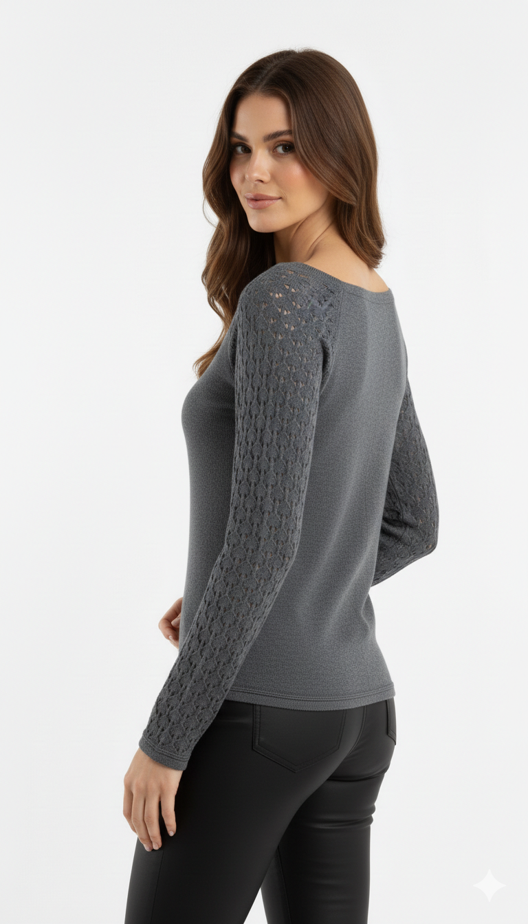 Blusa Manga Vazada