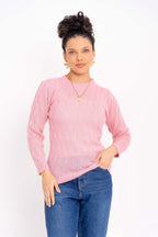 Blusa de Tricot com Ponto Losango