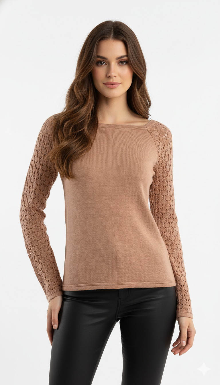 Blusa Manga Vazada