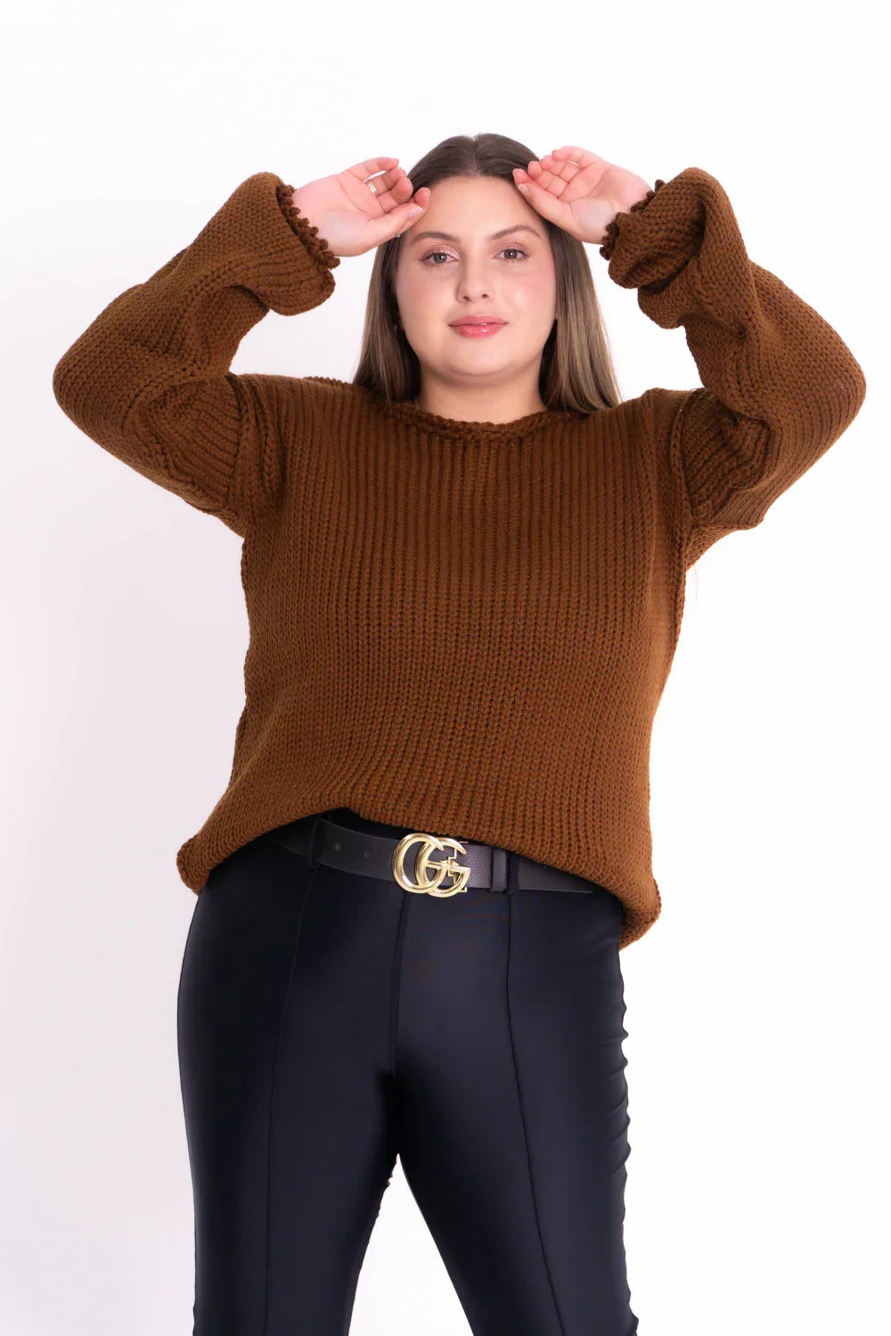 Blusa Canelada Manga Balão