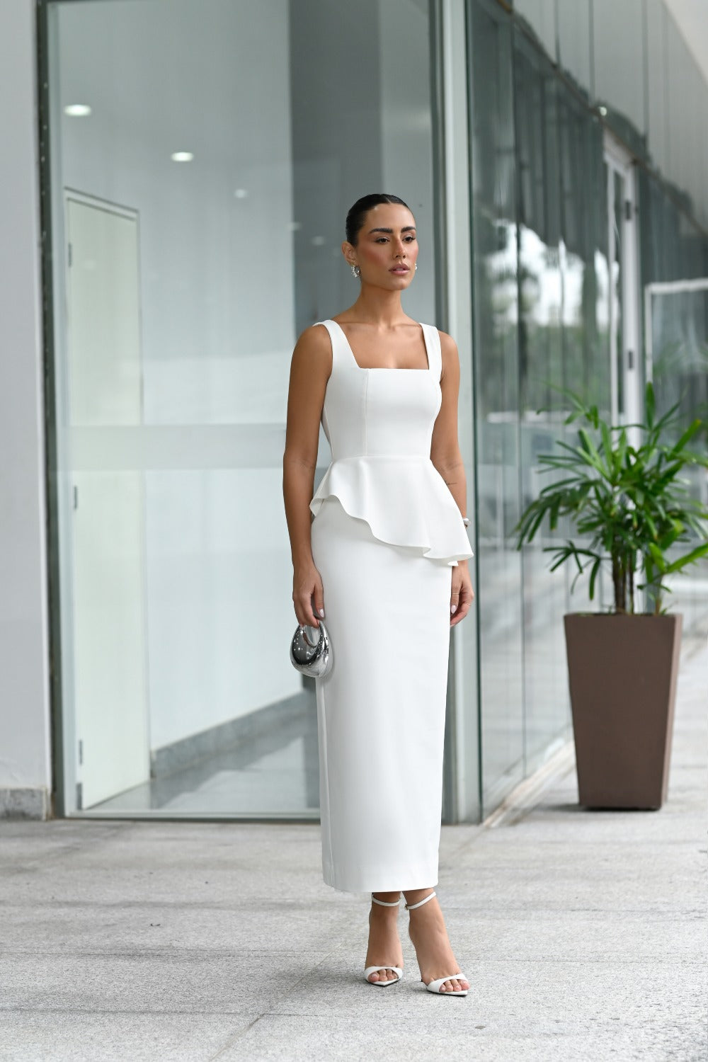 VESTIDO MIDI PEPLUM