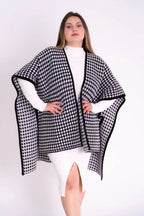 Poncho Feminino Pied-de-Poule