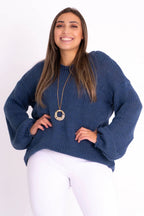 Blusa Canelada Manga Balão