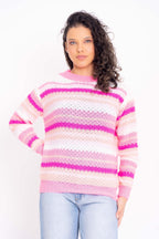 Blusa de Tricot Listrada com Angora