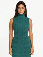 Vestido Mousse Trançado Longo