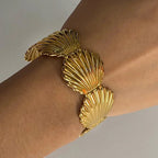 Pulseira Concha Dourada Uworld - Elegância Oceânica