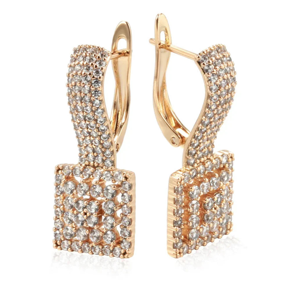 Brincos Vintage de Zircão Natural com Ouro Rosa 585