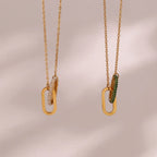 Colar Luxuoso com Pingente de Strass em Aço Inoxidável