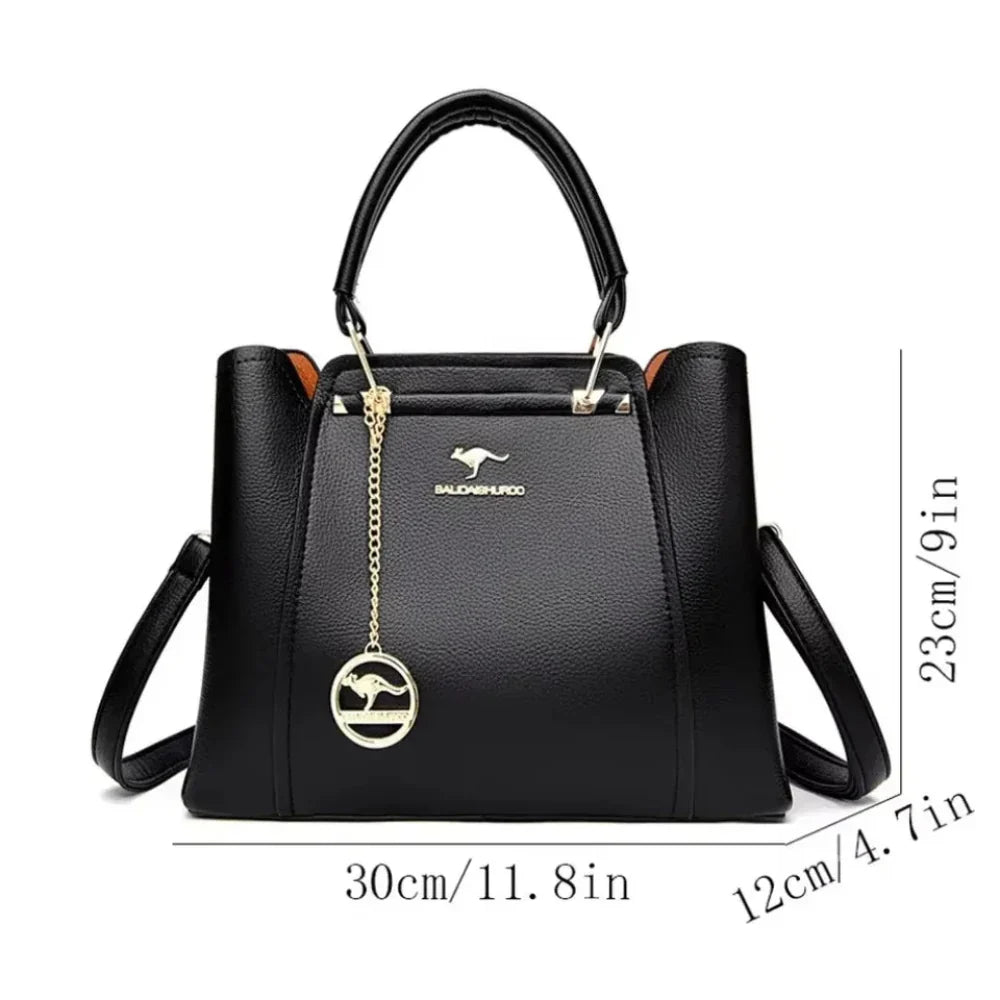 Bolsa de Couro Luxuosa com Grande Capacidade e Design Elegante