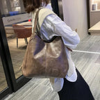 Bolsa Hobo de Couro PU Vintage Feminina