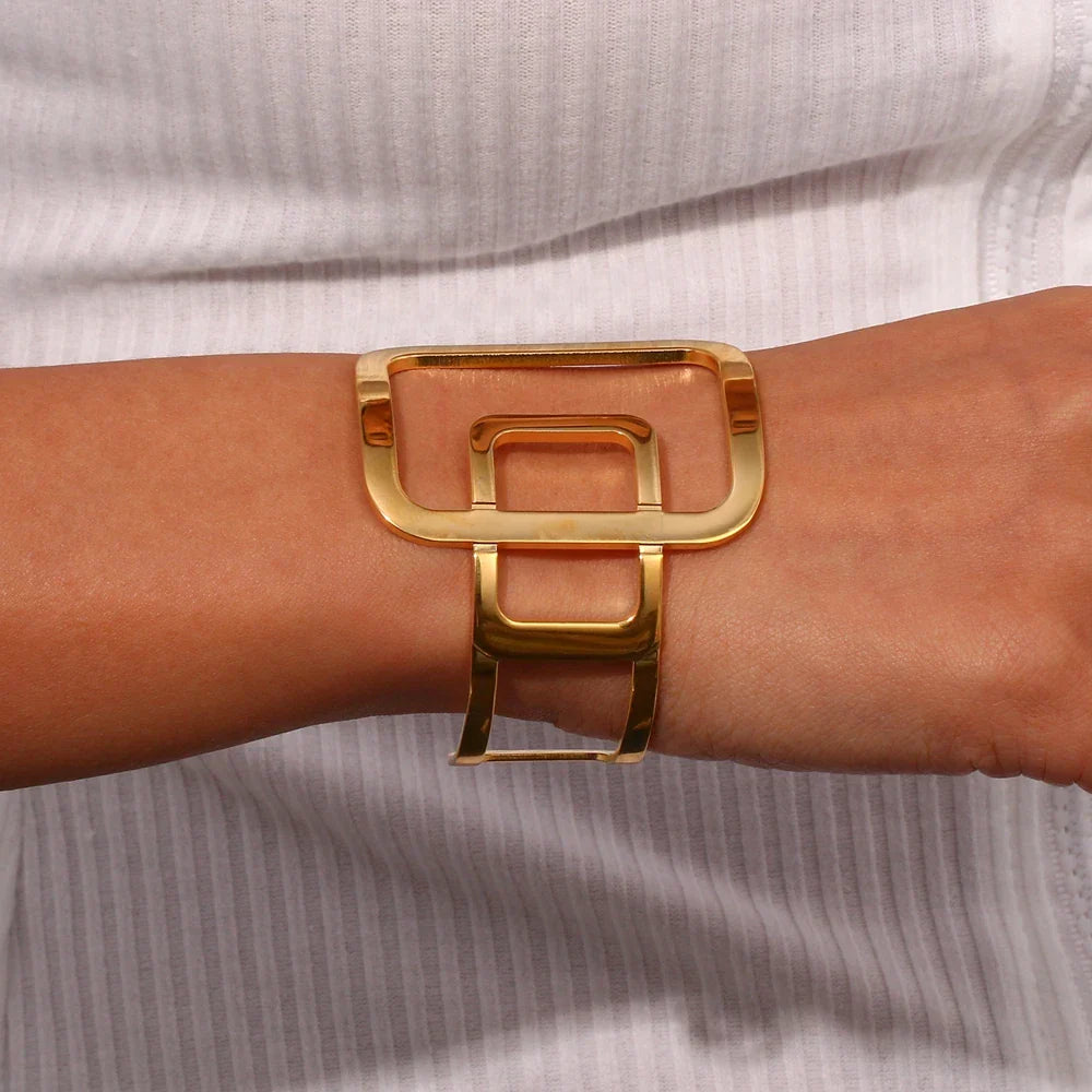 Pulseira Geométrica Banhada a Ouro