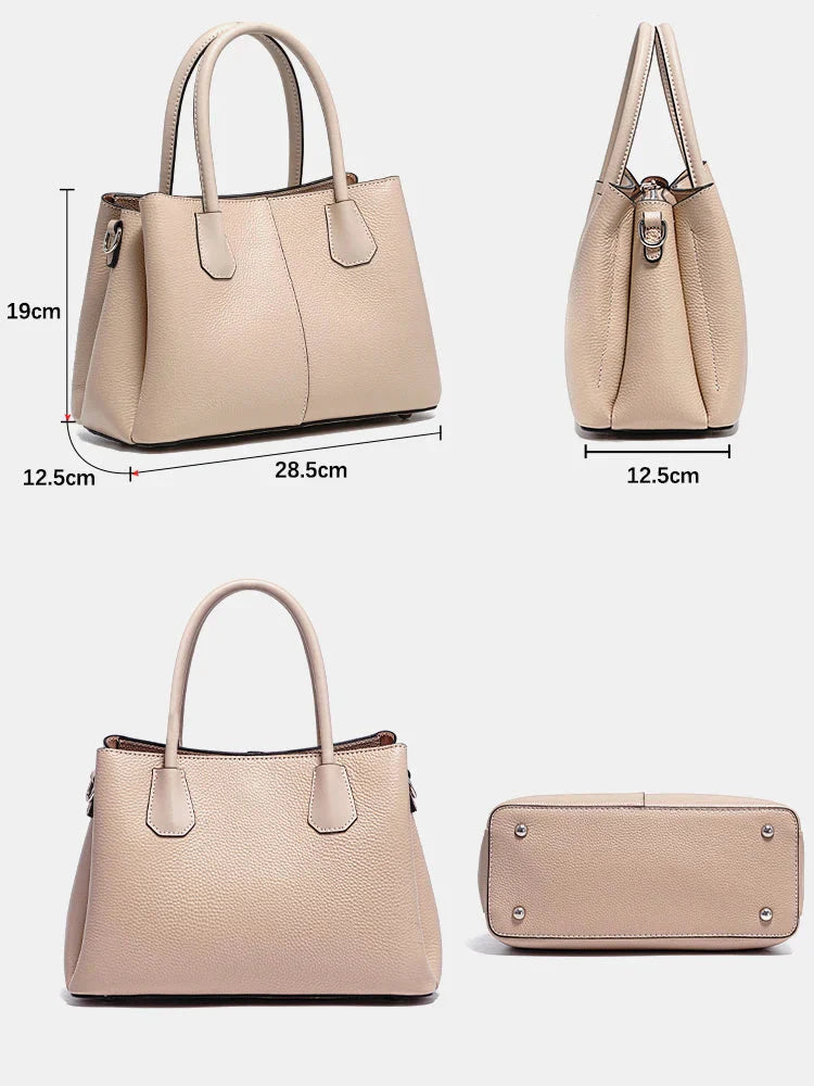 Bolsa de Couro Genuíno Zency Luxo Branco