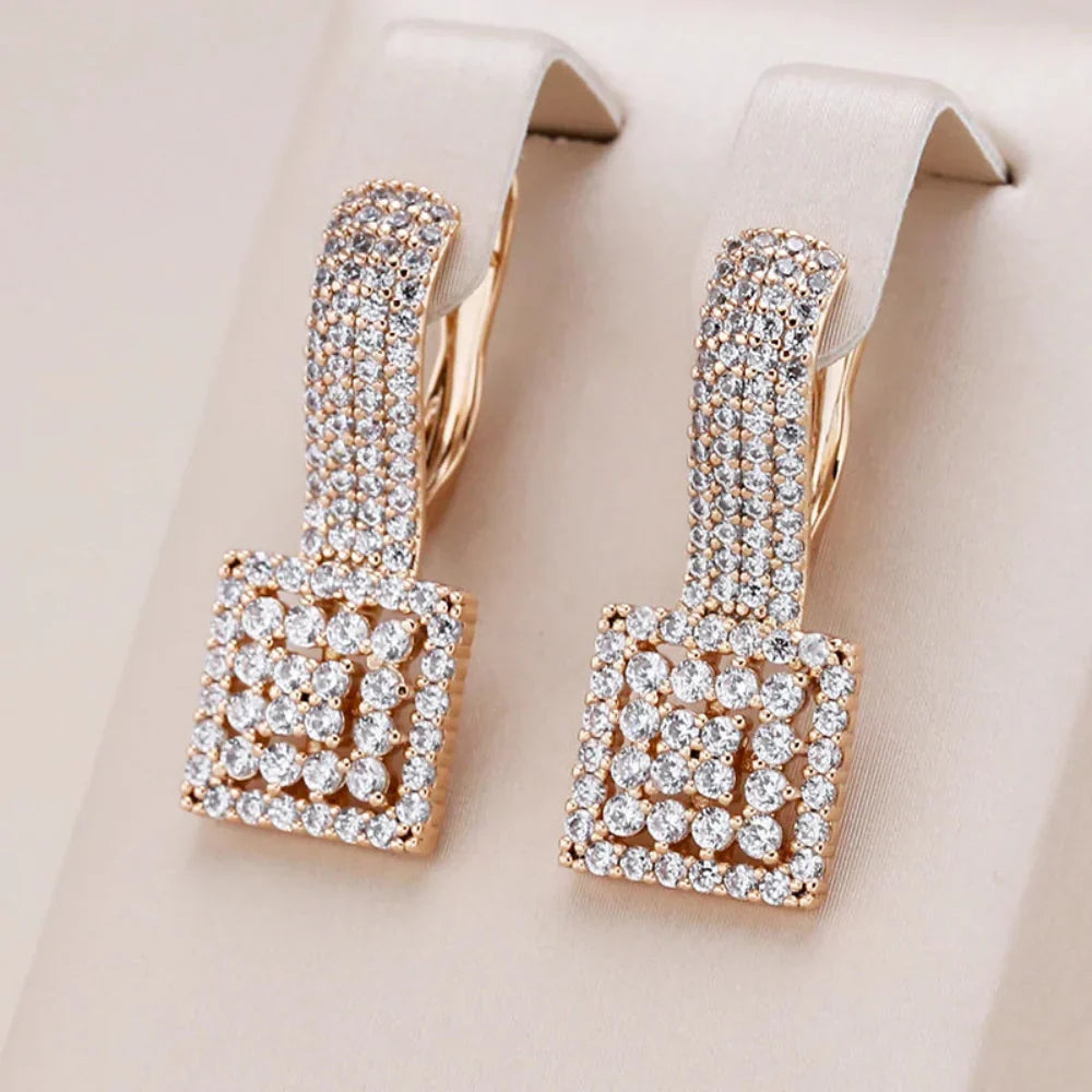 Brincos Vintage de Zircão Natural com Ouro Rosa 585
