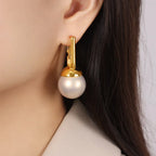 Brincos Pingentes de Aço Inoxidável com Ouro 18k