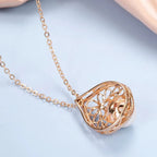 Colar Luxuoso de Pérola e Zircão em Ouro Rosa 585