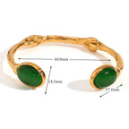 Pulseira em Aço Inoxidável com Cristal de Ágata