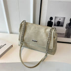 Elegante Bolsa Retro de Couro com Corrente para Mulheres