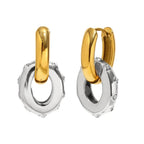 Brincos Oval de Zirconia Banhados a Ouro 18K