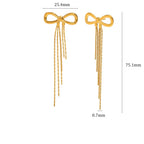 Brincos Luxuosos Bowknot com Zircão Banhados a Ouro