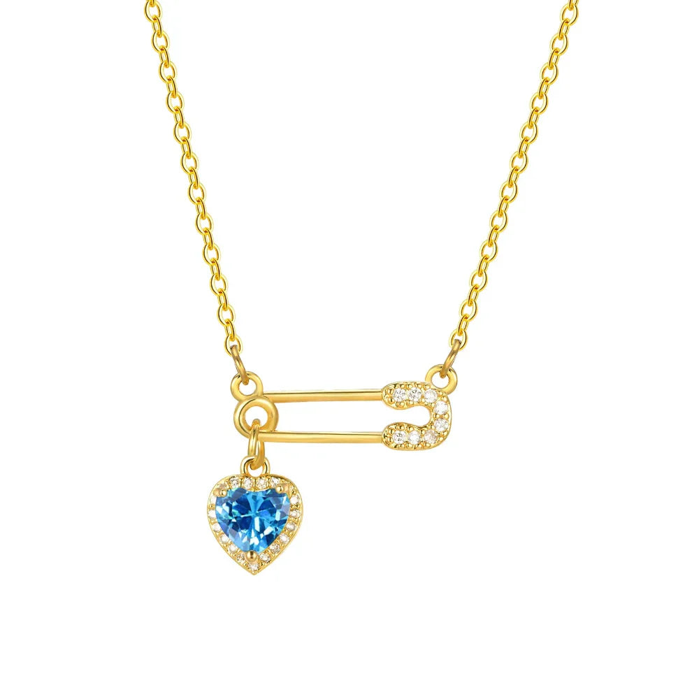 Colar de Pingente Coração Luxuoso com Zircônia e Ouro 18K