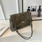 Elegante Bolsa Retro de Couro com Corrente para Mulheres