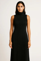 Vestido Mousse Trançado Longo