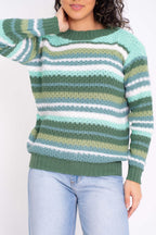 Blusa de Tricot Listrada com Angora