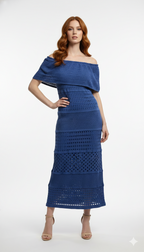 Vestido Ombro a Ombro Rendado