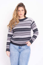 Blusa de Tricot Listrada com Angora