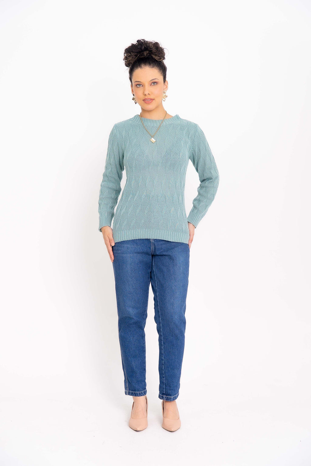 Blusa de Tricot com Ponto Losango