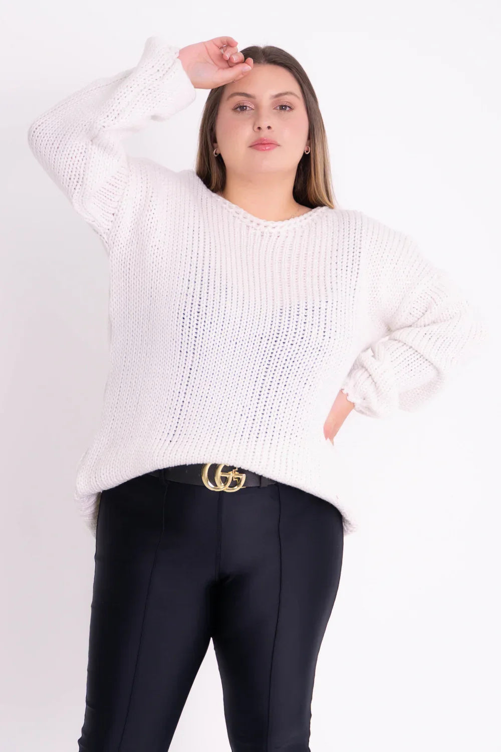 Blusa Canelada Manga Balão