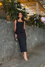 VESTIDO MIDI PEPLUM